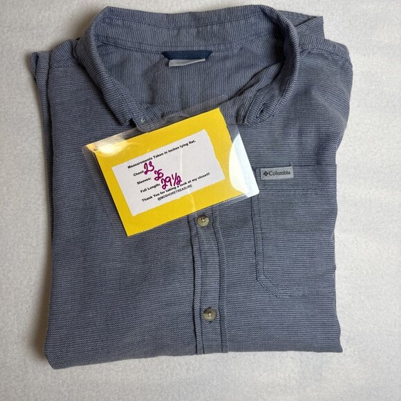 Men’s Columbia Long Sleeve Casual Button Down Shirt Super Soft Blue - Picture 9 of 9